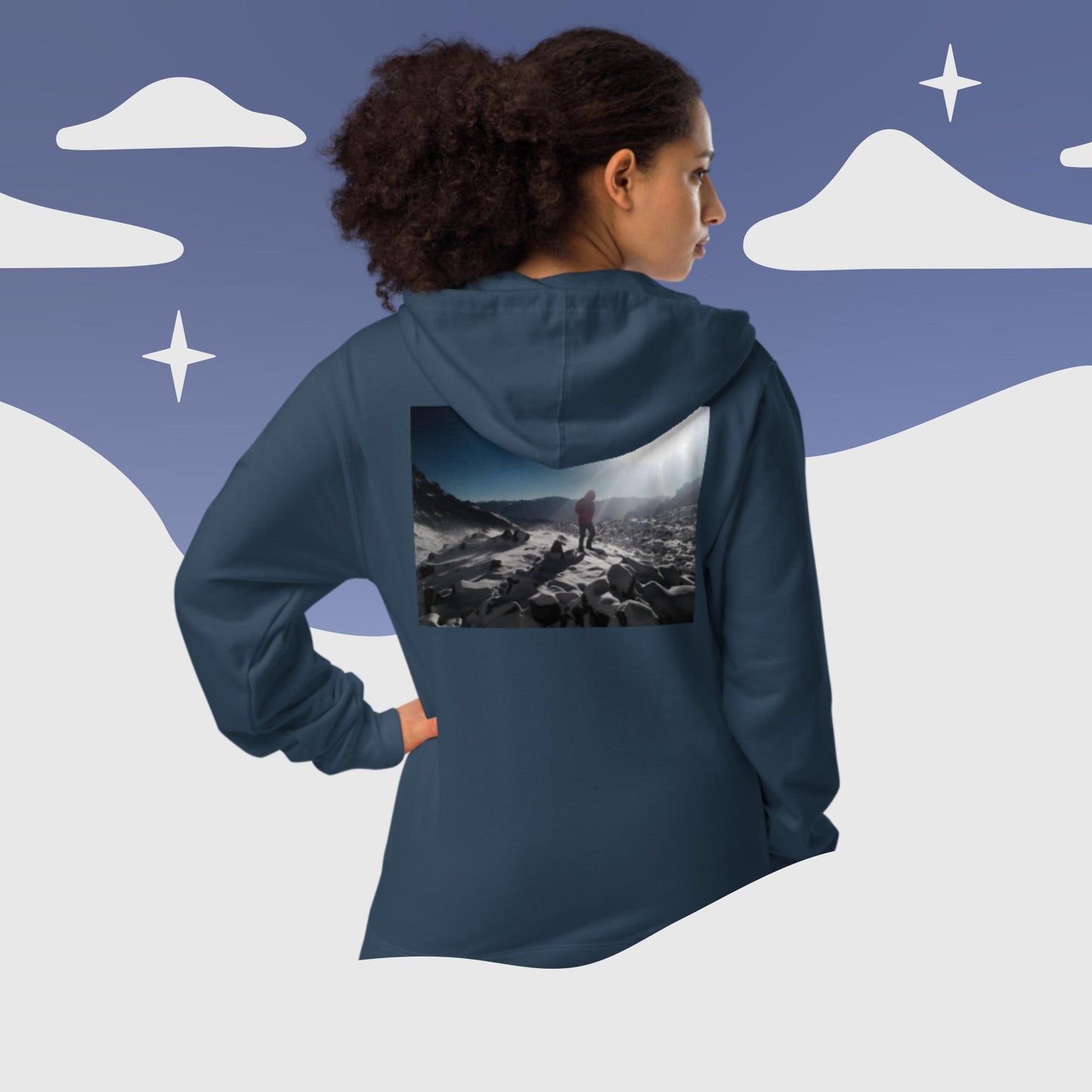 Unisex fleece zip up hoodie