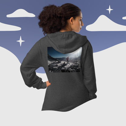 Unisex fleece zip up hoodie